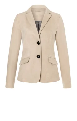 Leather Jackets<WERNER CHRIST Beata: Blazer With Signature Buttons Pearl Grey
