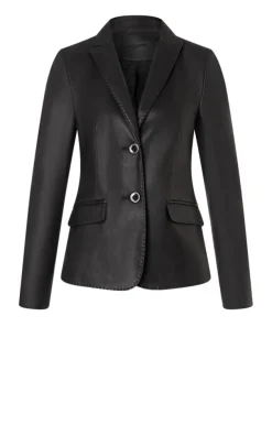 Leather Jackets<WERNER CHRIST Beata: Blazer With Signature Buttons Black