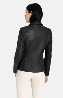 Leather Jackets<WERNER CHRIST Beata: Blazer With Signature Buttons Black