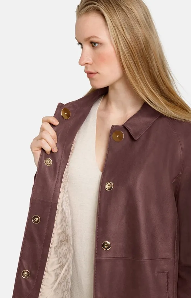 Leather Jackets<WERNER CHRIST Belinda: Light Short Coat Bordeaux