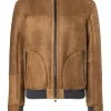 Lambskin Jackets<WERNER CHRIST Bendix: Knitted Bomber Jacket Cognac