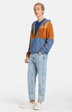 Leather Jackets<WERNER CHRIST Bene K: Hooded Jacket With Colour Blocking Jeans Blue