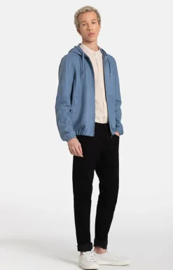 Leather Jackets<WERNER CHRIST Bene: Ultra-Lightweight Hooded Jacket Jeans Blue