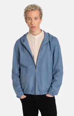 Leather Jackets<WERNER CHRIST Bene: Ultra-Lightweight Hooded Jacket Jeans Blue