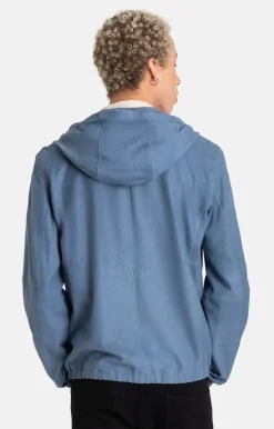 Leather Jackets<WERNER CHRIST Bene: Ultra-Lightweight Hooded Jacket Jeans Blue