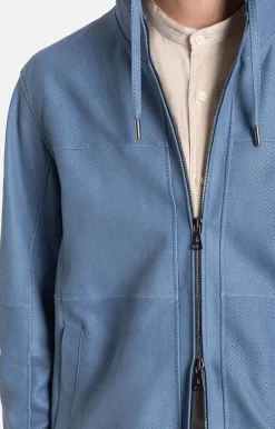 Leather Jackets<WERNER CHRIST Bene: Ultra-Lightweight Hooded Jacket Jeans Blue