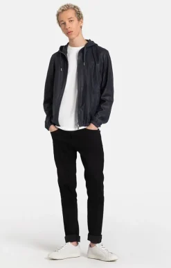 Leather Jackets<WERNER CHRIST Bene: Ultra-Lightweight Hooded Jacket Navy