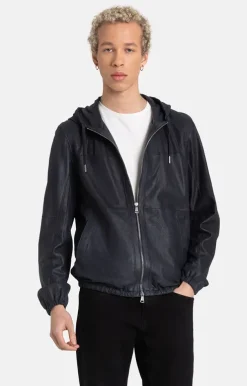 Leather Jackets<WERNER CHRIST Bene: Ultra-Lightweight Hooded Jacket Navy