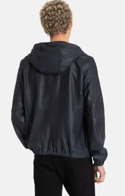 Leather Jackets<WERNER CHRIST Bene: Ultra-Lightweight Hooded Jacket Navy