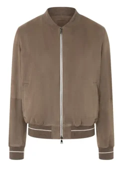 Leather Jackets<WERNER CHRIST Berto S: College Blouson With Knit Mud Brown
