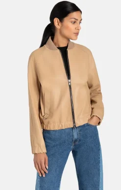 Leather Jackets<WERNER CHRIST Bianca: Blouson In College Style Natur