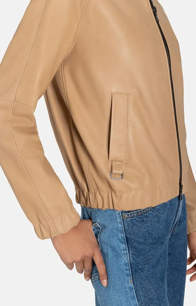 Leather Jackets<WERNER CHRIST Bianca: Blouson In College Style Natur