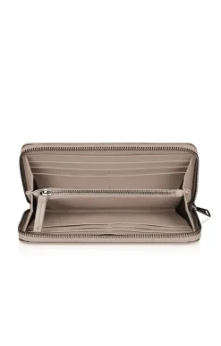 Accessoires<WERNER CHRIST Billfold Zip: Wallet Crafted In Calfskin Beige