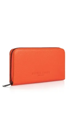 Accessoires<WERNER CHRIST Billfold Zip: Wallet Crafted In Calfskin Orange
