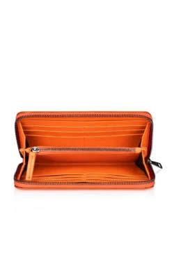 Accessoires<WERNER CHRIST Billfold Zip: Wallet Crafted In Calfskin Orange