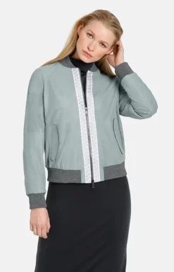 Leather Jackets<WERNER CHRIST Bonnie T: Blouson With Decorative Band Salvia