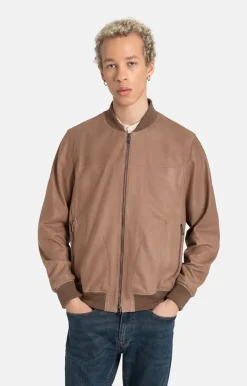 Leather Jackets<WERNER CHRIST Bono: Sporty Blouson In College Style Mocha