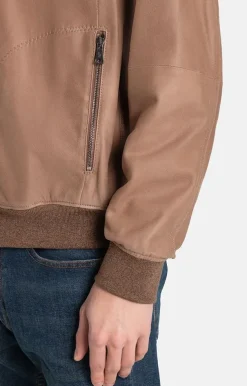 Leather Jackets<WERNER CHRIST Bono: Sporty Blouson In College Style Mocha