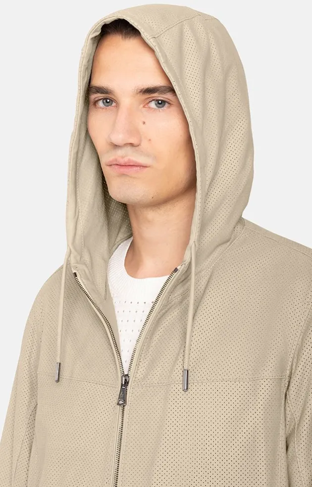 Leather Jackets<WERNER CHRIST Brandon Ps: Light Leather Jacket With Hood Stone