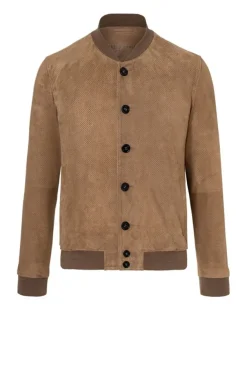 Leather Jackets<WERNER CHRIST Byb Reg P81: Classic Blouson In College Style Tobacco