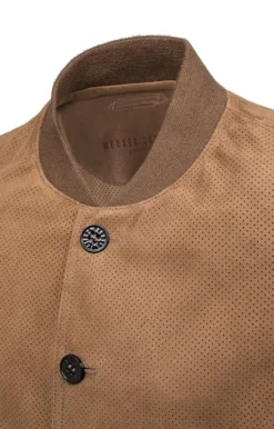 Leather Jackets<WERNER CHRIST Byb Reg P81: Classic Blouson In College Style Tobacco