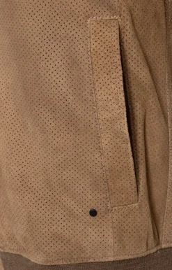 Leather Jackets<WERNER CHRIST Byb Reg P81: Classic Blouson In College Style Tobacco