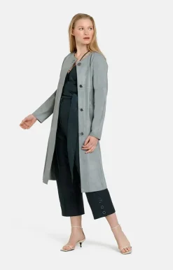 Leather Jackets<WERNER CHRIST Camilla: Casual Coat Dress In A Midi Length Salvia