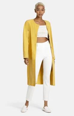 Leather Jackets<WERNER CHRIST Camilla: Lightweight Coat With Narrow Belt Citrus