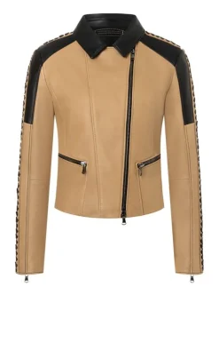 Leather Jackets<WERNER CHRIST Casey K: Biker Jacket With Details Beige