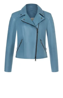 Leather Jackets<WERNER CHRIST Celine: Biker Jacket With Topstitched Details Jeans Blue