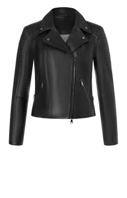 Leather Jackets<WERNER CHRIST Celine: Biker Jacket With Topstitched Details Black