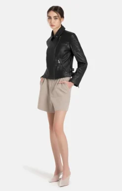 Leather Jackets<WERNER CHRIST Celine: Biker Jacket With Topstitched Details Black
