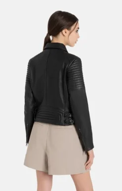 Leather Jackets<WERNER CHRIST Celine: Biker Jacket With Topstitched Details Black