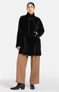 Lambskin Jackets<WERNER CHRIST Cilia: Reversible Lambskin Jacket With Band D Black