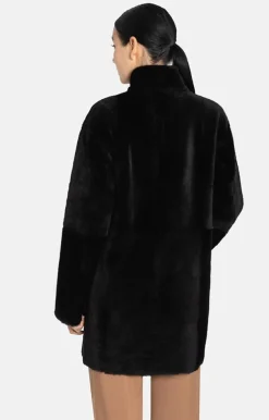 Lambskin Jackets<WERNER CHRIST Cilia: Reversible Lambskin Jacket With Band D Black