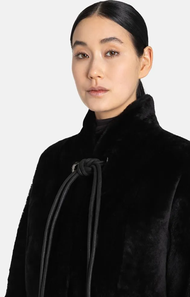 Lambskin Jackets<WERNER CHRIST Cilia: Reversible Lambskin Jacket With Band D Black