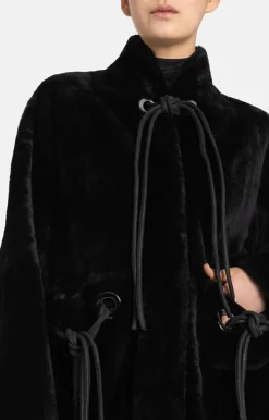 Lambskin Jackets<WERNER CHRIST Cilia: Reversible Lambskin Jacket With Band D Black