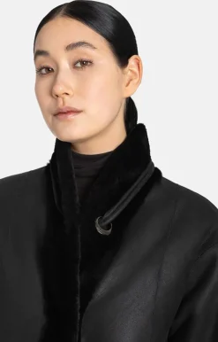 Lambskin Jackets<WERNER CHRIST Cilia: Reversible Lambskin Jacket With Band D Black
