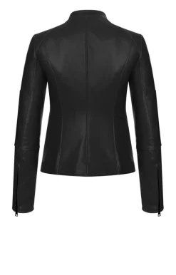 Leather Jackets<WERNER CHRIST Corinna: Biker Jacket Crafted In Lamb Nappa Black