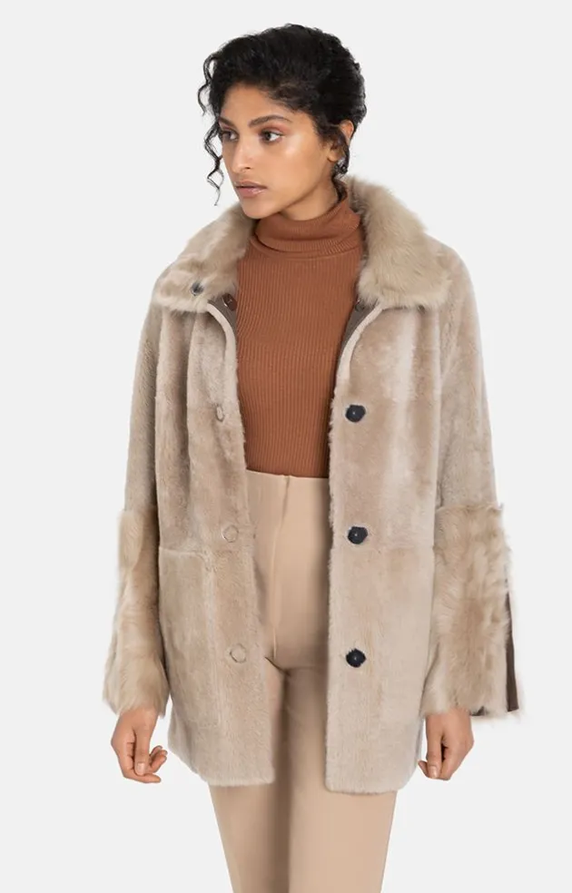 Lambskin Jackets<WERNER CHRIST Cynthia: Sporty And Elegant Reversible Jacket Stone