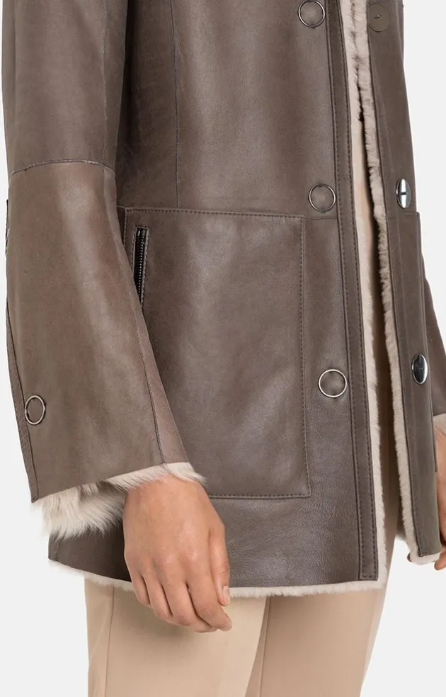 Lambskin Jackets<WERNER CHRIST Cynthia: Sporty And Elegant Reversible Jacket Stone