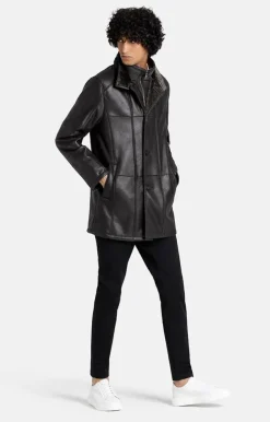 Lambskin Jackets<WERNER CHRIST Damian F: Short Coat With Double Collar Black