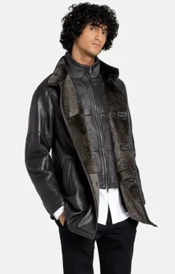 Lambskin Jackets<WERNER CHRIST Damian F: Short Coat With Double Collar Black