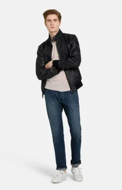 Leather Jackets<WERNER CHRIST Dany: Bomber Jacket With Knitted Welts Black