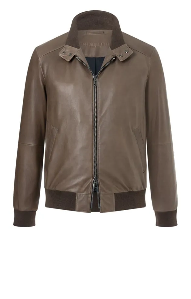 Leather Jackets<WERNER CHRIST Dany Cw: Classic Bomber Crafted In Lamb Nappa Ash Brown