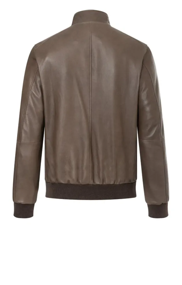 Leather Jackets<WERNER CHRIST Dany Cw: Classic Bomber Crafted In Lamb Nappa Ash Brown
