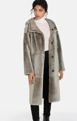 Lambskin Jackets<WERNER CHRIST Darleen: Lightweight Coat In Midi Length French Gray