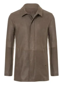 Leather Jackets<WERNER CHRIST Diego: Jacket In Napped Goatskin Suede Ash Brown