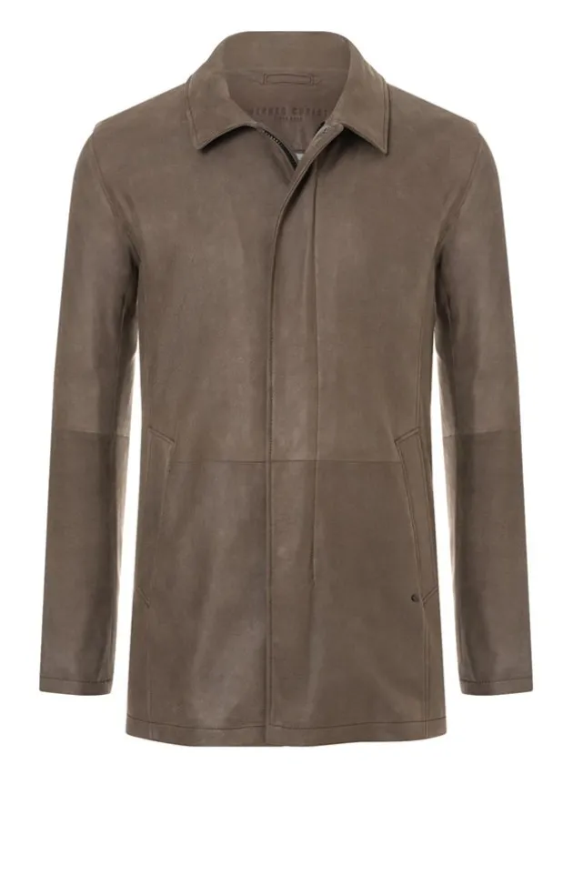 Leather Jackets<WERNER CHRIST Diego: Jacket In Napped Goatskin Suede Ash Brown