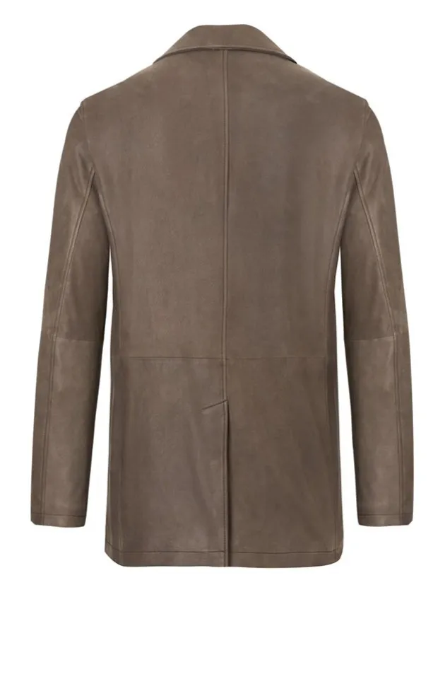Leather Jackets<WERNER CHRIST Diego: Jacket In Napped Goatskin Suede Ash Brown